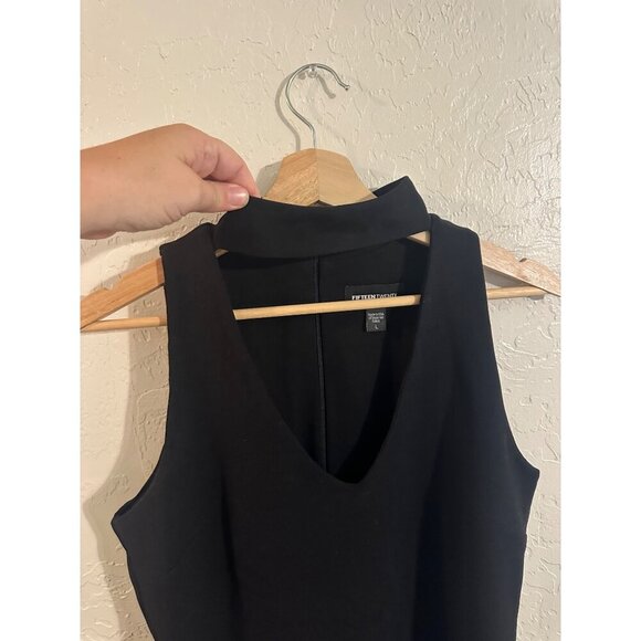 Y Fifteen Twenty Strap Neck Black Cutout Shift Cocktail Mini Dress - Picture 5 of 9